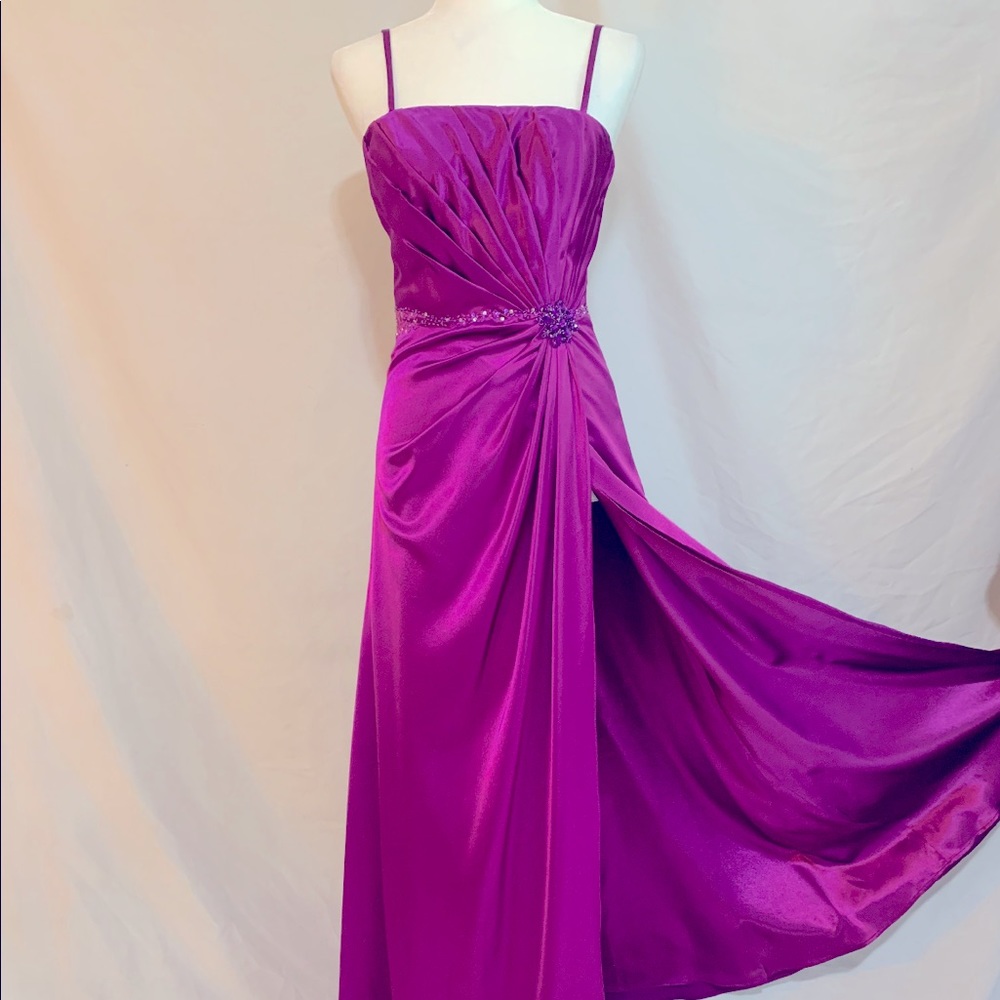 Purple Satin Prom Dress